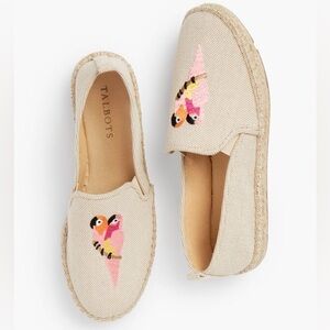 TALBOTS IZZY EMBROIDERED ESPADRILLE FLATS